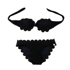SHEIN black scalloped bikini